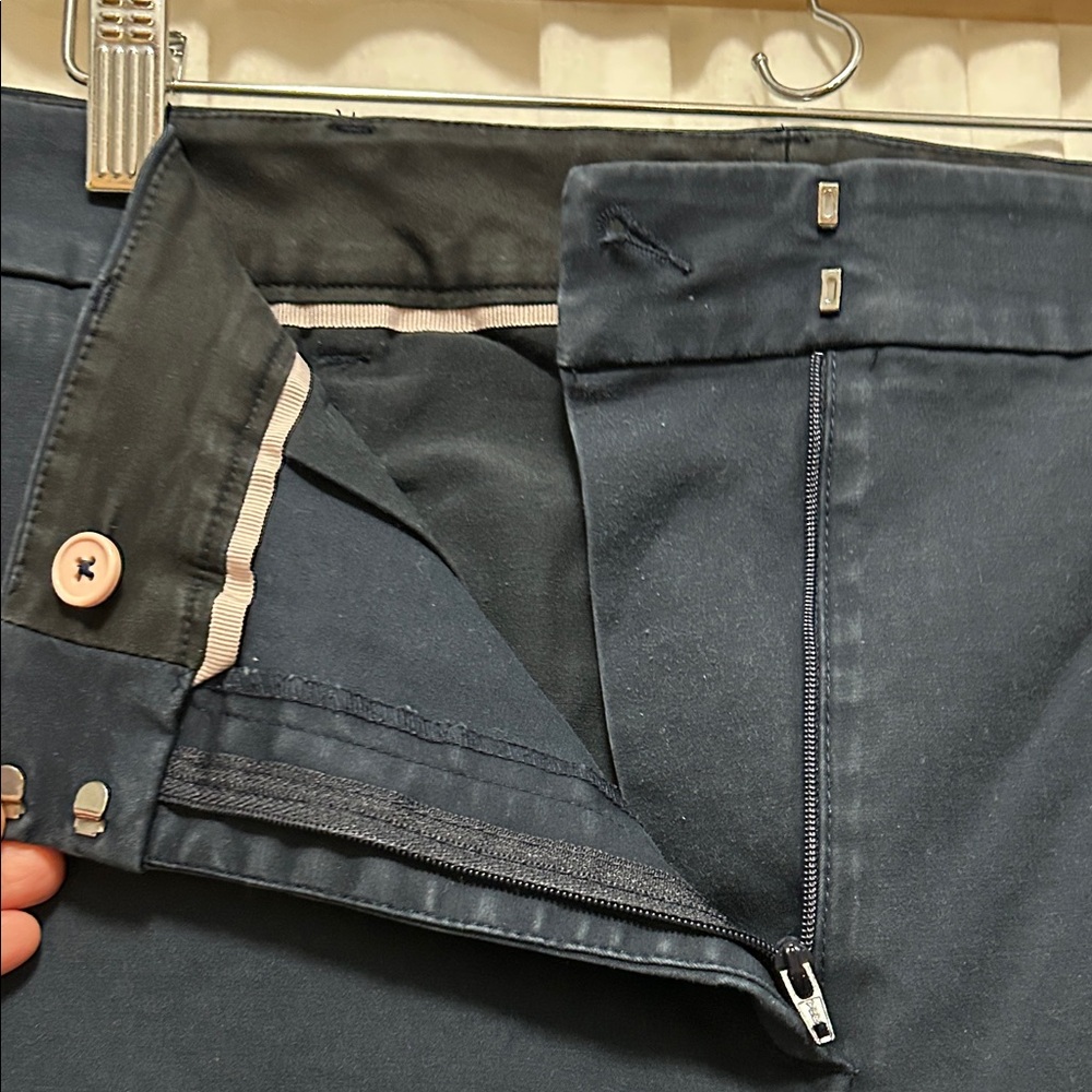 Boden Pants Women's 14R Navy Straight Leg Chinos Flat Front Work Office - Picture 4 of 13